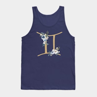 Floral Gemini Zodiac Symbol Tank Top